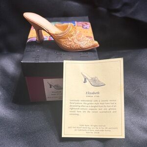 Just The Right Shoe Golden Floral Mules